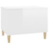 Mesa De Centro Madera Contrachapada Blanco Brillo 60x44,5x45 Cm