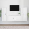 Set De Muebles De Tv 3 Piezas Madera Contrachapada Blanco