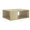 Mesa De Centro Madera Contrachapada Roble Sonoma 90x67x33 Cm