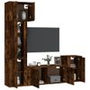 Set De Muebles De Tv 5 Piezas Madera Contrachapada Roble Ahumado