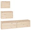 Muebles Para Tv 4 Piezas Madera Maciza De Pino