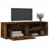 Mueble De Tv Madera De Ingeniería Roble Ahumado 120x34x37 Cm