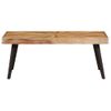 Mesa De Centro De Madera De Mango Maciza 90x55x36 Cm