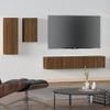 Set De Muebles Para Tv 4 Piezas Madera Contrachapada Marrón Roble