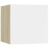 Mueble De Pared Para Tv Blanco Roble Sonoma 30,5x30x30 Cm