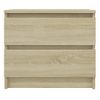 Mesita De Noche Madera Contrachapada Roble Sonoma 50x39x43,5 Cm