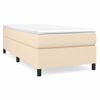 Estructura De Cama Box Spring Tela Color Crema 90x190 Cm