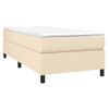 Estructura De Cama Box Spring Tela Color Crema 90x190 Cm