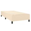 Estructura De Cama Box Spring Tela Color Crema 90x190 Cm