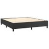 Cama Box Spring Colchón Y Led Cuero Sintético Negro 160x200 Cm