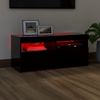 Mueble De Tv Con Luces Led Negro 90x35x40 Cm