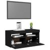 Mueble De Tv Con Luces Led Negro 90x35x40 Cm