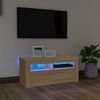 Mueble De Tv Con Luces Led Roble Sonoma 90x35x40 Cm