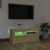 Mueble De Tv Con Luces Led Roble Sonoma 90x35x40 Cm