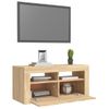 Mueble De Tv Con Luces Led Roble Sonoma 90x35x40 Cm