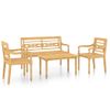 Set De Muebles De Jardín 4 Piezas Madera Maciza De Teca