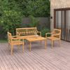 Set De Muebles De Jardín 4 Piezas Madera Maciza De Teca