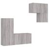 Muebles De Tv De Pared 4 Piezas Madera De Ingeniería Gris Sonoma