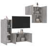 Muebles De Tv De Pared 4 Piezas Madera De Ingeniería Gris Sonoma