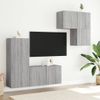 Muebles De Tv De Pared 4 Piezas Madera De Ingeniería Gris Sonoma