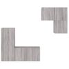 Muebles De Tv De Pared 4 Piezas Madera De Ingeniería Gris Sonoma