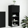 Mueble Para Tv Con Luces Led Negro 40,5x30x90 Cm