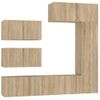 Set De Muebles Para Tv 6 Piezas Madera Contrachapada Roble Sonoma