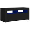 Mueble De Tv Con Luces Led Negro 90x35x40 Cm