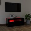 Mueble De Tv Con Luces Led Negro 90x35x40 Cm