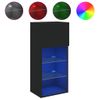 Muebles De Tv Con Luces Led 2 Unidades Negro 40,5x30x90 Cm