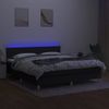 Cama Box Spring Con Colchón Led Tela Negro 180x200 Cm