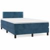 Cama Box Spring Con Colchón Terciopelo Azul Oscuro 120x190 Cm