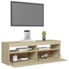 Mueble De Tv Con Luces Led Roble Sonoma 120x35x40 Cm