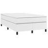 Cama Box Spring Con Colchón Cuero Sintético Blanco 120x190 Cm