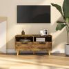 Mueble De Tv Aglomerado Color Roble Ahumado 90x40x48,5 Cm