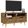 Mueble De Tv Aglomerado Color Roble Ahumado 90x40x48,5 Cm