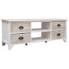 Mueble Para Tv Madera Maciza De Paulownia 108x30x40 Cm