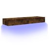 Muebles De Tv Con Luces Led 2 Unidades Roble Ahumado 60x35x15,5 Cm