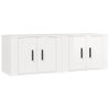 Muebles Para Tv De Pared 2 Unidades Blanco Brillante 57x34,5x40 Cm