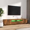 Set De Muebles Tv Con Leds 2 Piezas Contrachapada Roble Ahumado