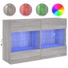 Mueble De Tv De Pared Con Luces Led Gris Sonoma 98,5x30x60,5 Cm