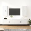 Set De Muebles De Tv 4 Piezas Madera Contrachapada Blanco Brillo