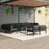 Set Muebles De Jardín 10 Piezas Y Cojines Aluminio Gris Antracita