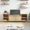 Mueble Para Tv Madera Contrachapada Roble Sonoma 160x35x55 Cm