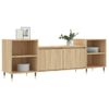 Mueble Para Tv Madera Contrachapada Roble Sonoma 160x35x55 Cm