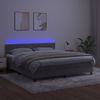 Cama Box Spring Colchón Y Led Terciopelo Gris Claro 160x200 Cm