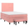 Cama Box Spring Con Colchón Terciopelo Rosa 120x190 Cm