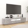 Mueble Para Tv Con Luces Led Gris Hormigón 180x35x40 Cm