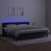 Cama Box Spring Colchón Y Led Terciopelo Negro 200x200 Cm