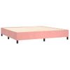 Cama Box Spring Colchón Y Led Terciopelo Rosa 200x200 Cm